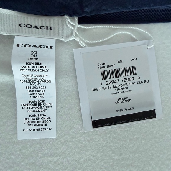 Coach Signature Rose Meadow Print Silk Square Scarf - Picture 3 of 4